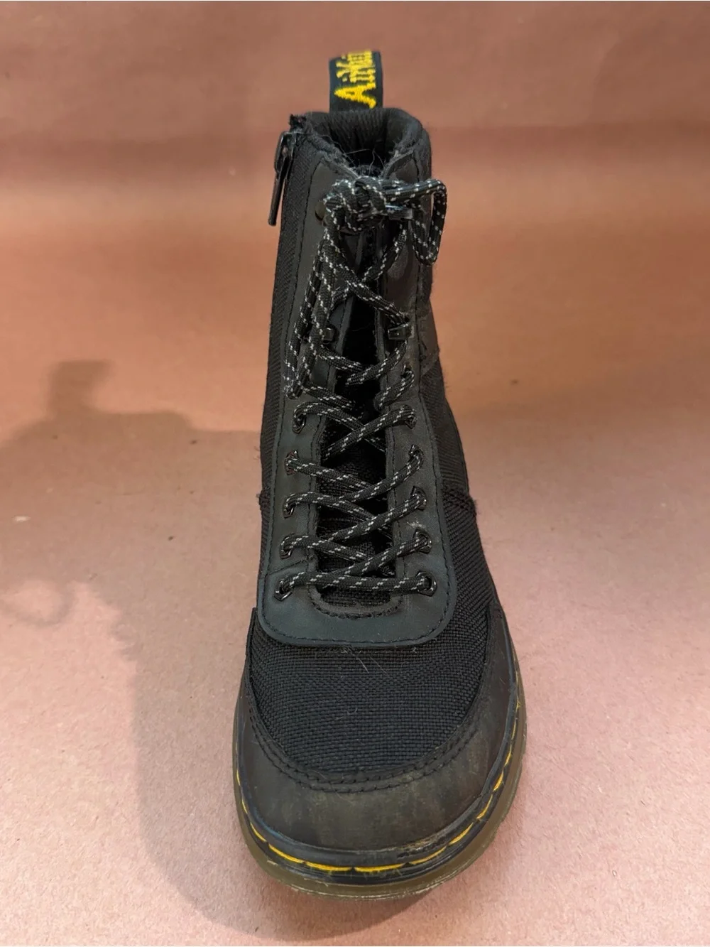 Dr. Martens Combs Tech Black Nylon Boots Kids Size 1